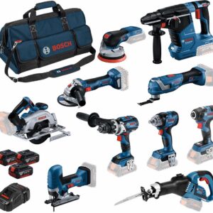 Bosch Blå 10 Batteridrivet verktygspaket 18V | Kombipaket 3 x 5.0Ah + laddare