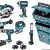 Makita DLX8100J | Kombiset 18V | DDF484 + DTD153 + DGA504 + DHS660 + DJV182 | Inklusive batterier och laddare